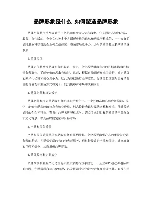 品牌形象是什么_如何塑造品牌形象