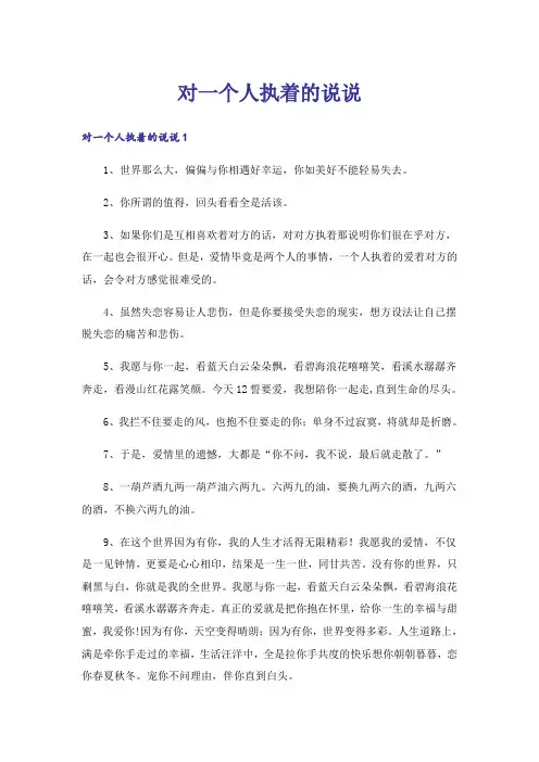对一个人执着的说说