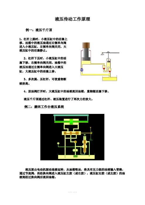 液压传动工作原理
