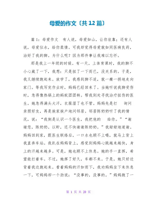 母爱的作文(共12篇)