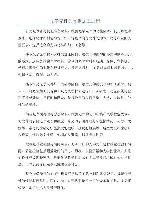 光学元件的完整加工过程