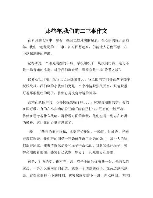 那些年,我们的二三事作文