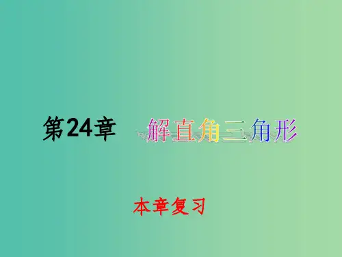 九年级数学上册 24 解直角三角形复习 华东师大版