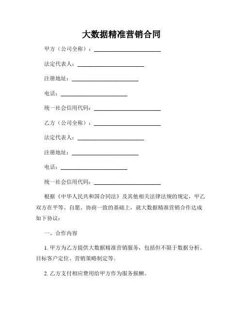 大数据精准营销合同