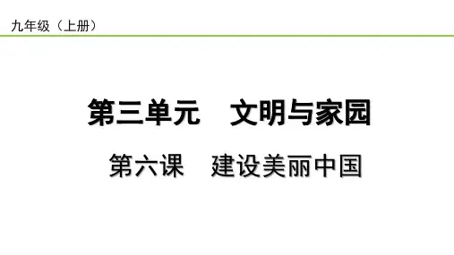 2023中考道德与法治一轮复习课本考点梳理九年级(上)第六课  建设美丽中国