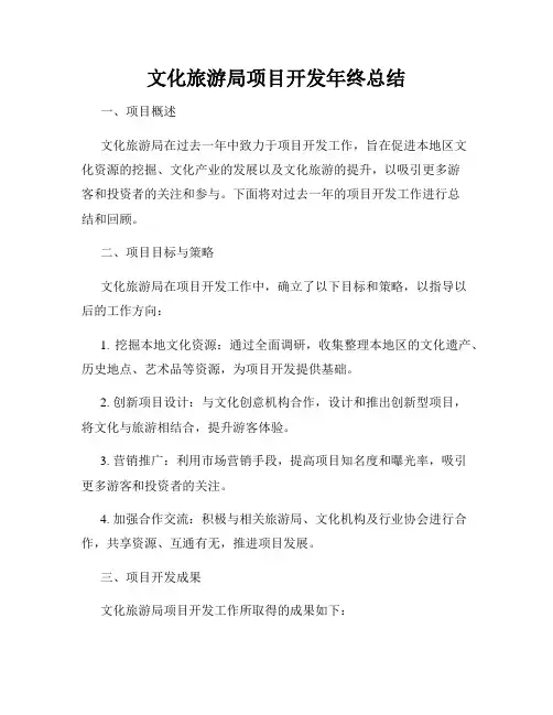 文化旅游局项目开发年终总结