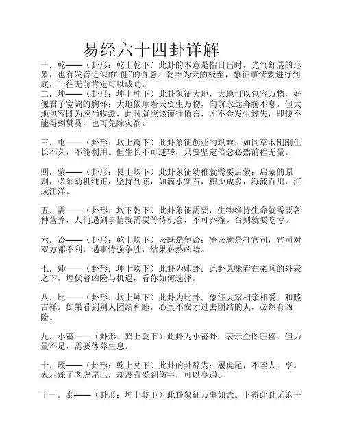 易经六十四卦详解