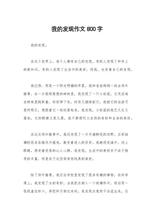 我的发现作文800字