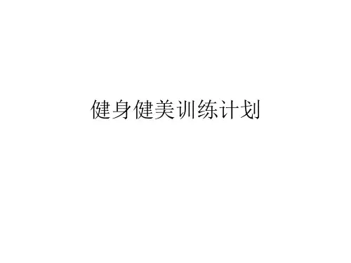 健身健美训练计划