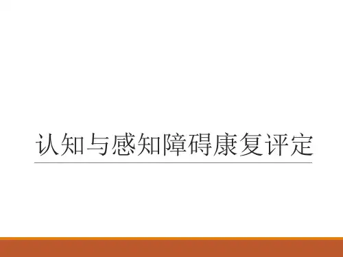 认知与知觉障碍康复评定