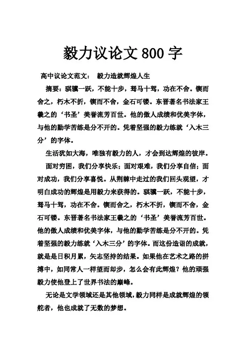 毅力议论文字