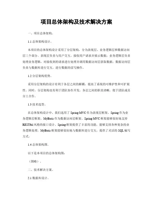 项目总体架构及技术解决方案