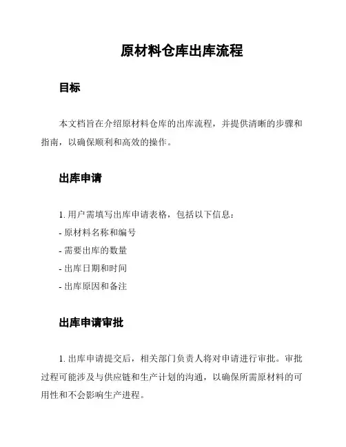原材料仓库出库流程