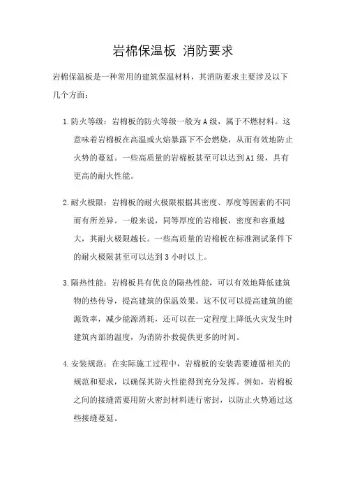 岩棉保温板 消防要求