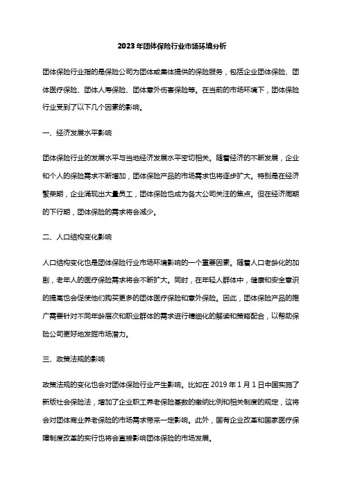 2023年团体保险行业市场环境分析