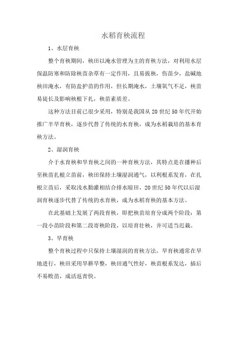水稻育秧流程
