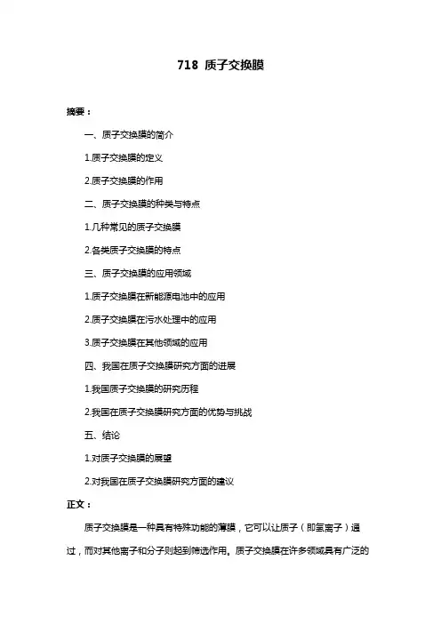 718 质子交换膜