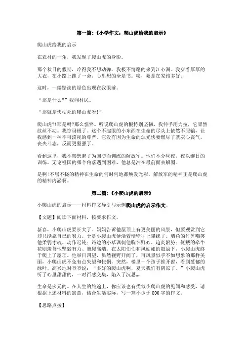 爬山虎的启示作文