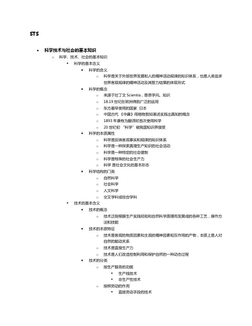 科学、技术与社会00395考前重点笔记,考点资料
