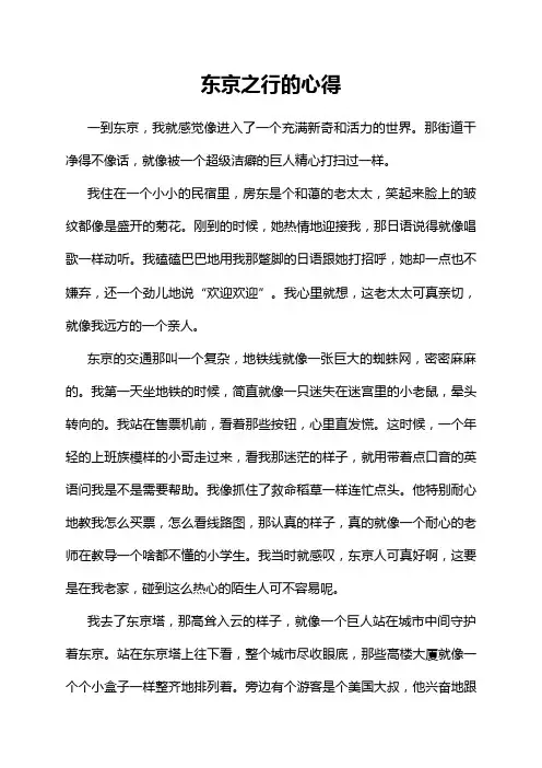 东京之行的心得