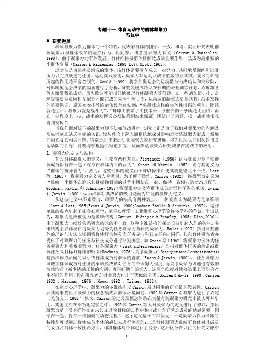 专题十一体育运动中的团队凝聚力
