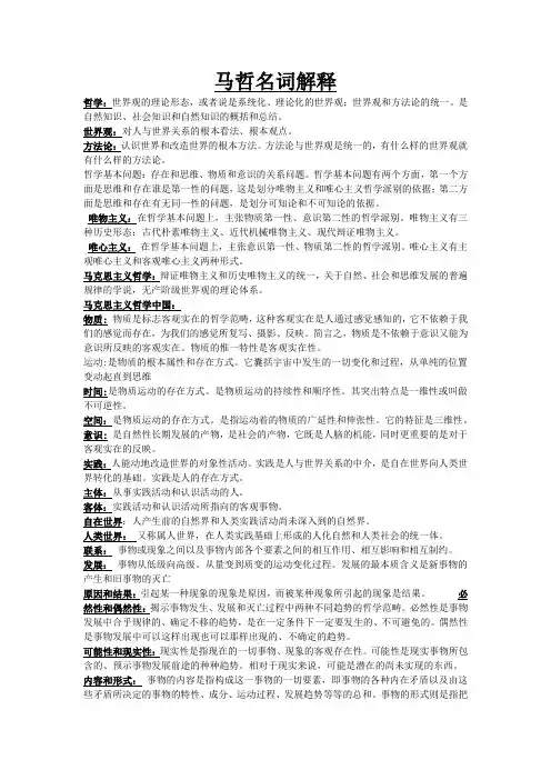 马哲名词解释