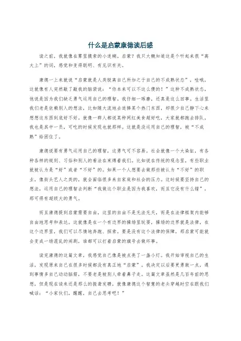 什么是启蒙康德读后感
