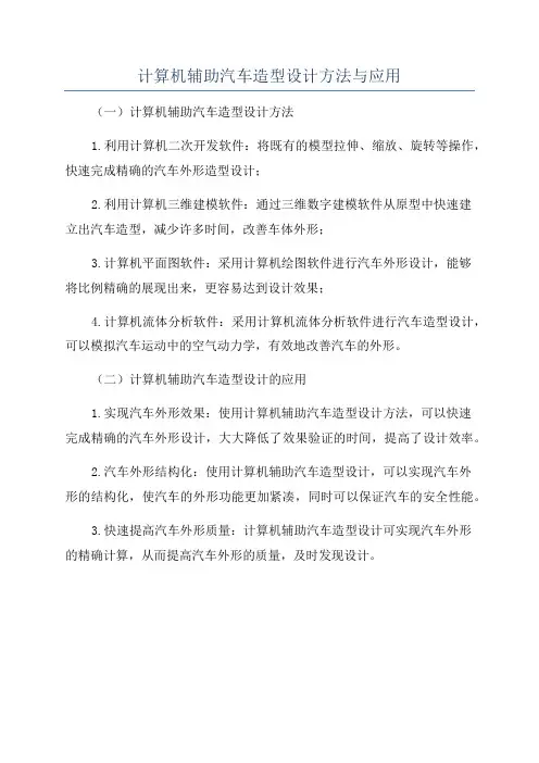 计算机辅助汽车造型设计方法与应用