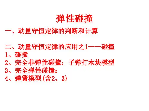 2024届高考物理一轮复习课件：弹性碰撞