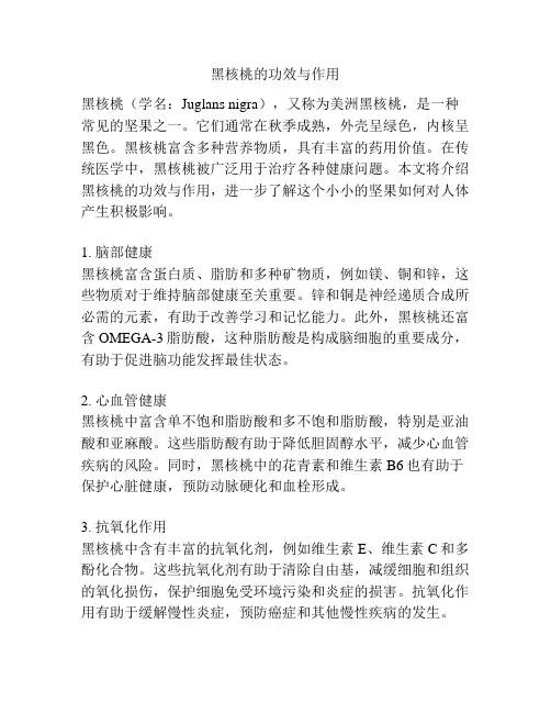 黑核桃的功效与作用
