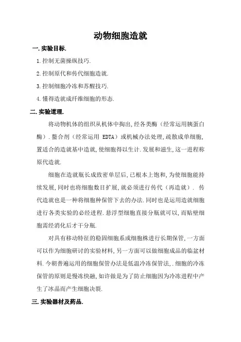 细胞培养实验报告