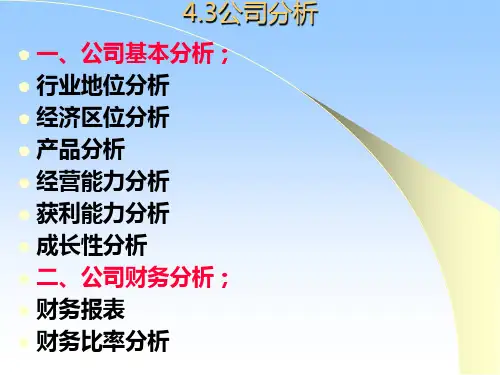 证券投资学课件公司分析