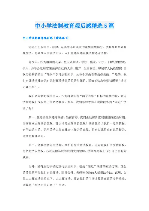 中小学法制教育观后感精选5篇