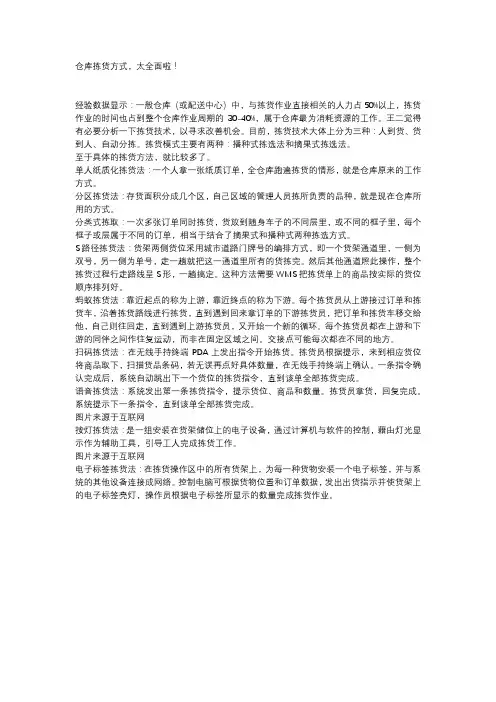 仓库拣货方式,太全面啦!