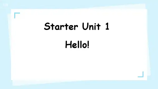 【课件】预备篇+Starter+Unit+1+Hello!人教版英语七年级上册
