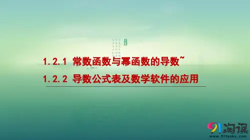 课件9：1.2.1 常数函数与幂函数的导数~1.2.2 导数公式表及数学软件的应用