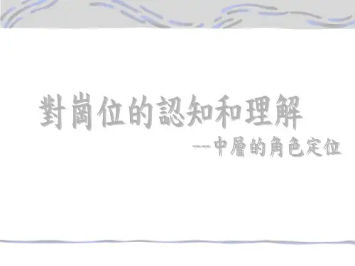 对岗位的认知和理解.ppt