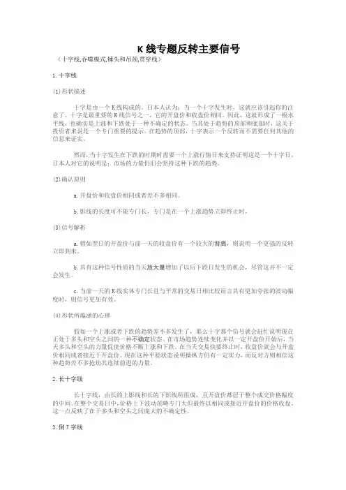 K线专题反转主要信号