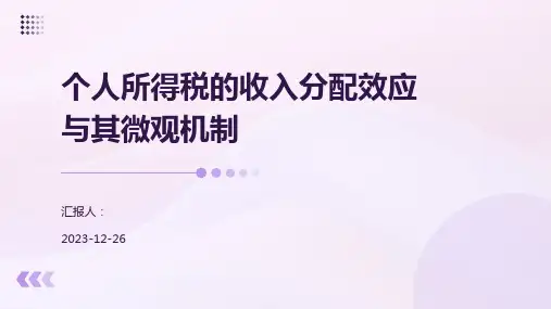 个人所得税的收入分配效应与其微观机制