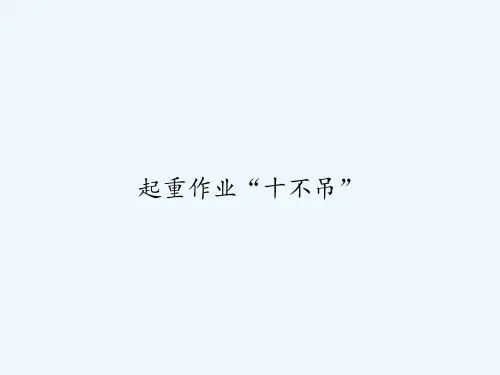 起重作业“十不吊” PPT