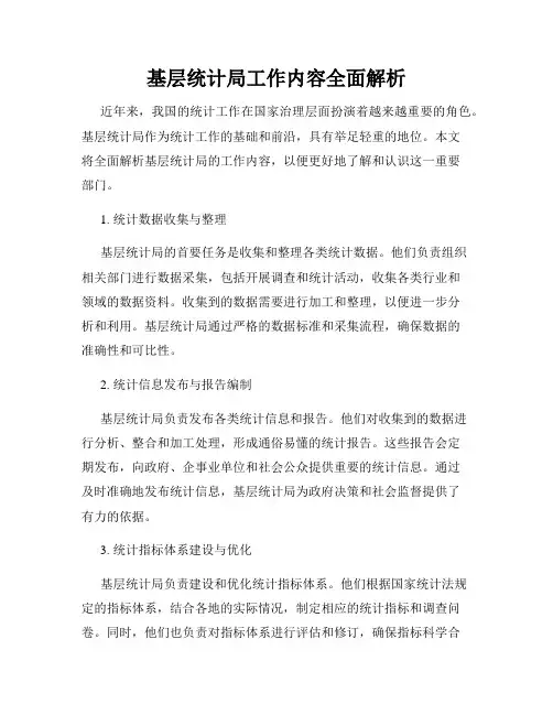 基层统计局工作内容全面解析