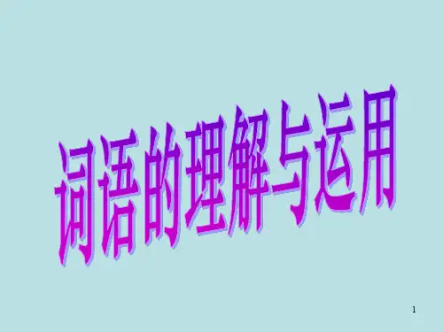 词语的理解与运用PPT幻灯片