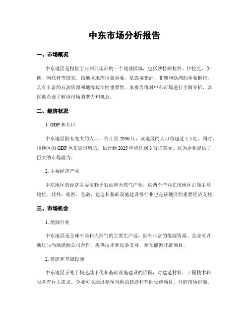 中东市场分析报告