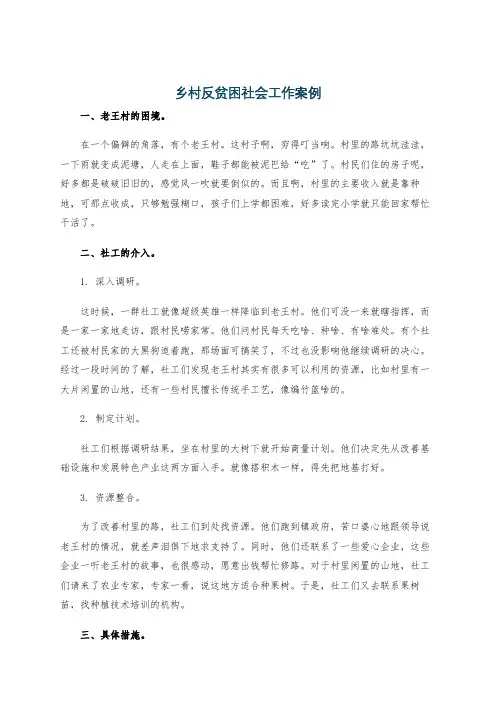 乡村反贫困社会工作案例