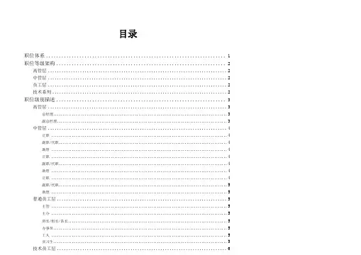 某公司职位等级体系模板