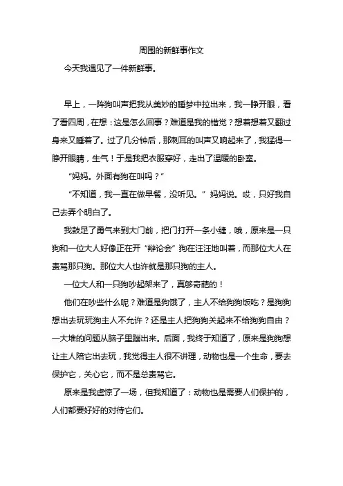 周围的新鲜事作文