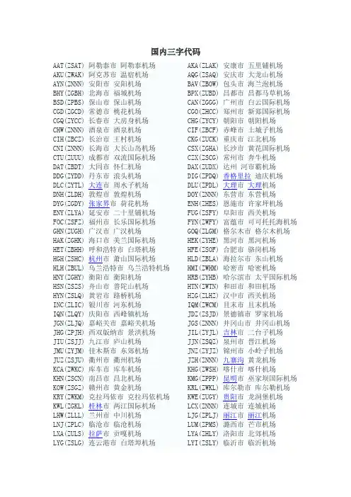 国内三字代码