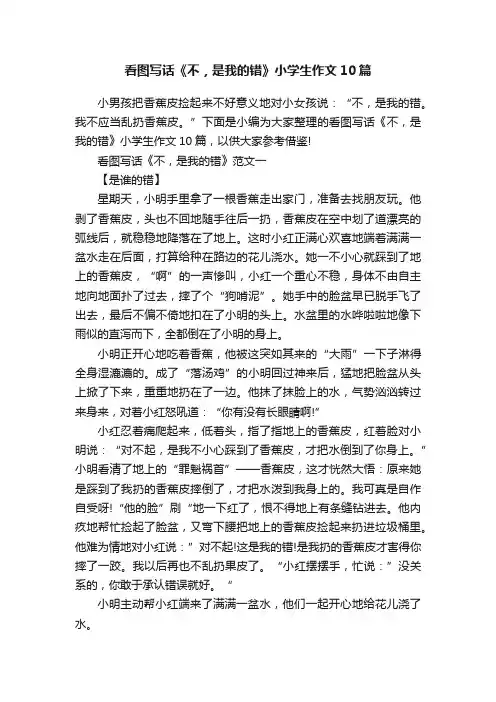 看图写话《不，是我的错》小学生作文10篇