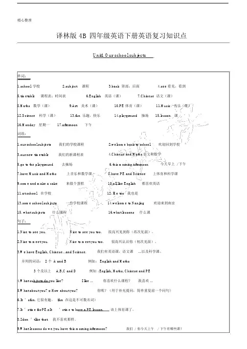 译林版新四年级英语下册unit1~unit8知识点.doc