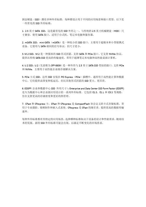 ssd的外形标准